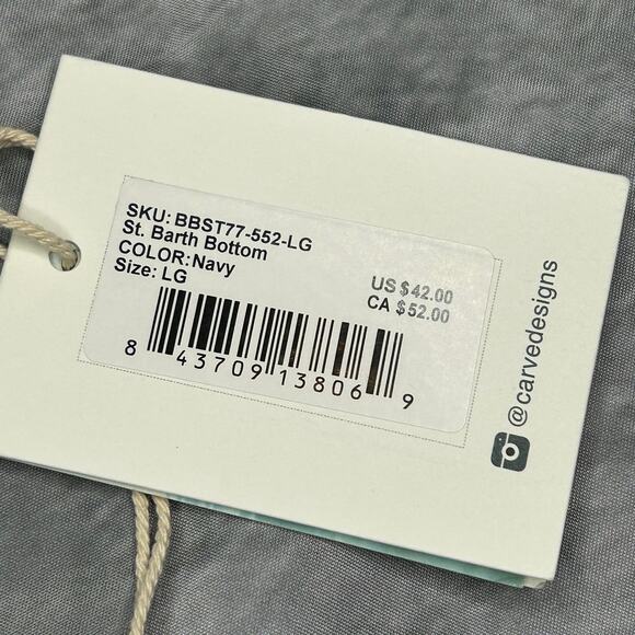 NEW Carve Bikini Bottom Women Lg Navy Barth Bottom Style Beach Tropical Swim - Picture 4 of 6